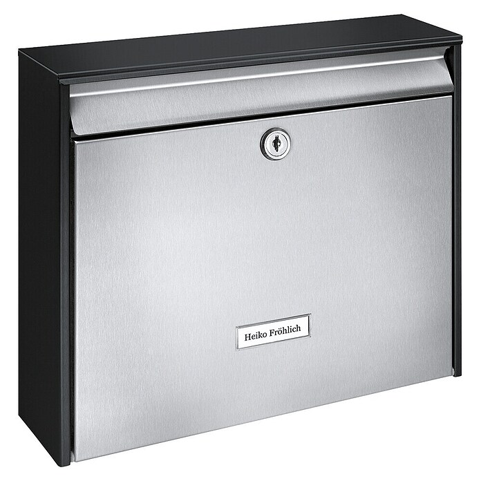Burg-Wächter Brievenbus Oxford 6877 B+S (Verzinkt plaatstaal, l x b x h: 100 x 362 x 322 mm, Zwart, Formaat inworp: DIN C4, 333 x 34 mm, Zonder krantenvak)