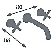 Rousseau Grifo bimando de pared (Negro, Mate)