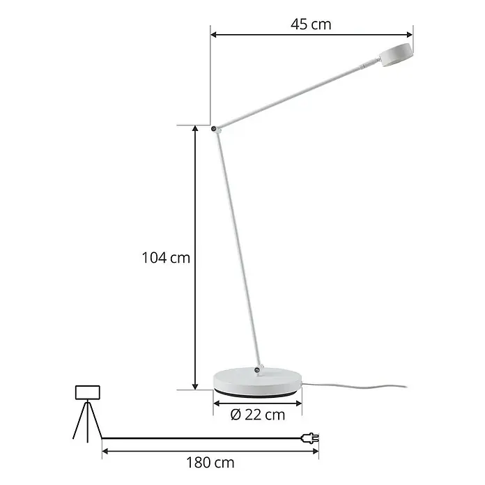 Lindby Stehleuchte Jyla - Höhe: 88 cm, weiß / opal, weiß / opal