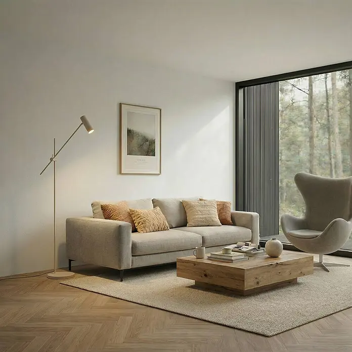 Lindby Stehleuchte Vilo - Höhe: 152 cm, creme / amber, creme / amber, GU10