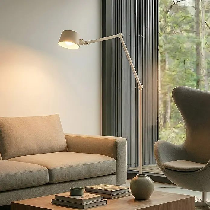 Lucande Stehleuchte Silka - Höhe: 216 cm, creme / amber, creme / amber, E27