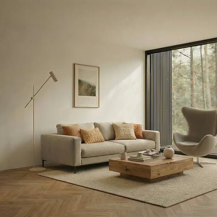 Lindby Stehleuchte Vilo - Höhe: 152 cm, creme / amber, creme / amber, GU10
