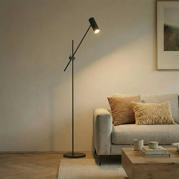 Lindby Stehleuchte Vilo - Höhe: 152 cm, schwarz, schwarz, GU10