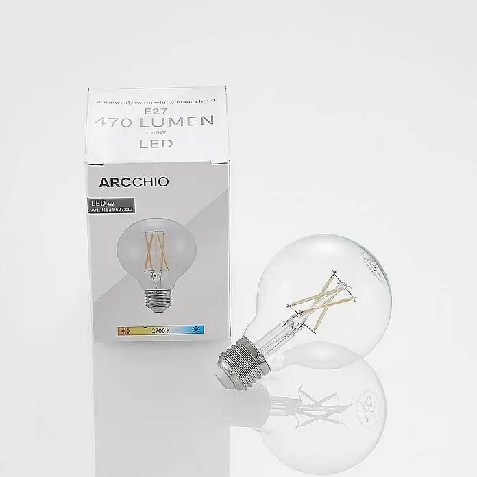 Arcchio LED-Lampe E27 4W LED - E27, Nicht Dimmbar, Warmweiß, 470 lm, 4 W