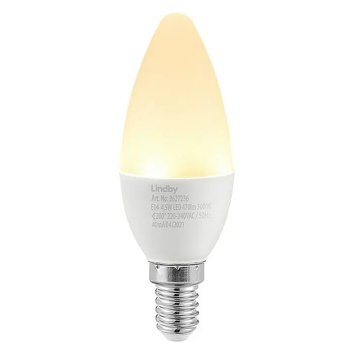 Lindby LED-Lampe E14 4,5W LED - E14, Nicht Dimmbar, Warmweiß, 470 lm, 4,5 W