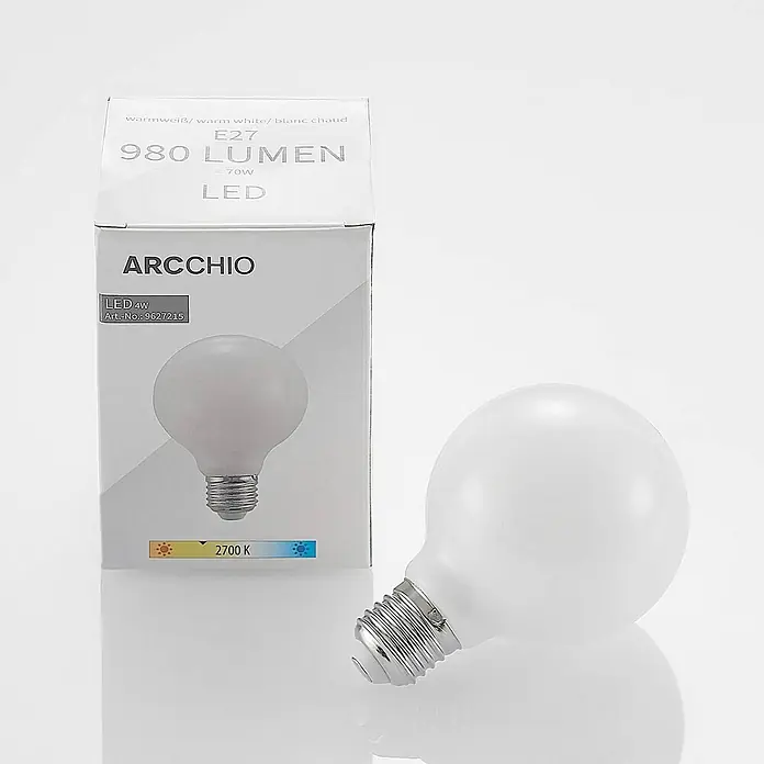 Arcchio LED-Lampe E27 8W LED - E27, Nicht Dimmbar, Warmweiß, 980 lm, 8 W