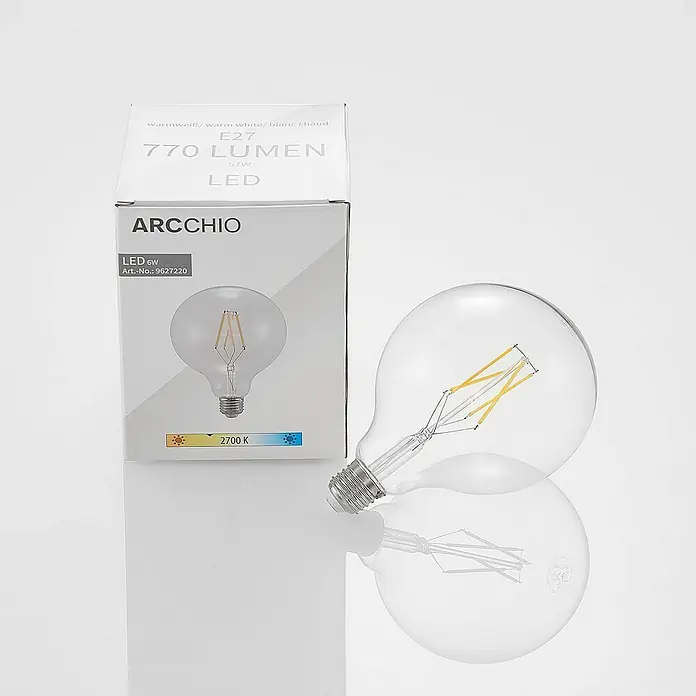 Arcchio LED-Lampe E27 6W LED - E27, Nicht Dimmbar, Warmweiß, 770 lm, 6 W
