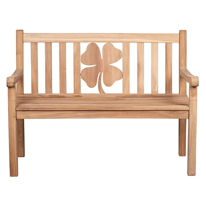 Bene Living Gartenbank Kleeblatt - Teakholz, Natur