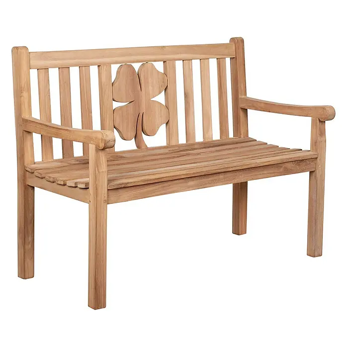 Bene Living Gartenbank Kleeblatt - Teakholz, Natur