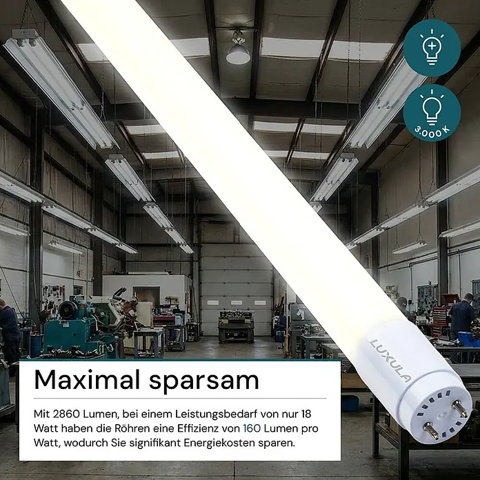 Luxula LED-Röhre - 18 W, 120 cm, Warmweiß, 2.860 lm