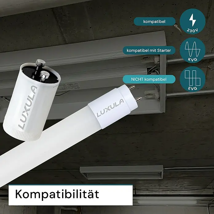 Luxula LED-Röhre - 18 W, 120 cm, Warmweiß, 2.860 lm