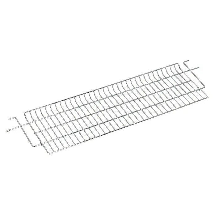 Warmhalterost - Passend für: Grillstar Smoker Missouri - Draufsicht auf einen grauen Geschirrspüler-Einsatz aus Metall mit rechteckigem Design und stabilen Drahtstäben für optimalen Halt.