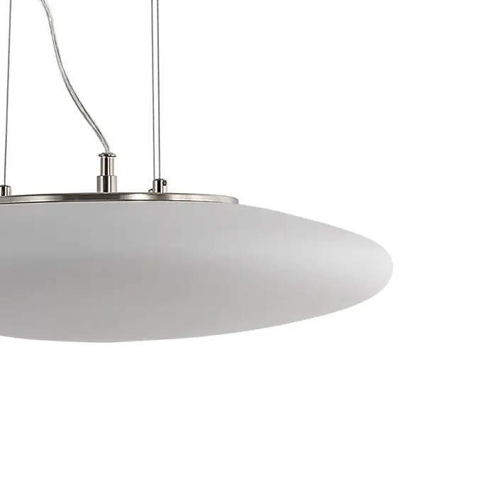 Lindby Pendelleuchte Gunda - weiß / opal, opalweiß, chrom, nickel satiniert