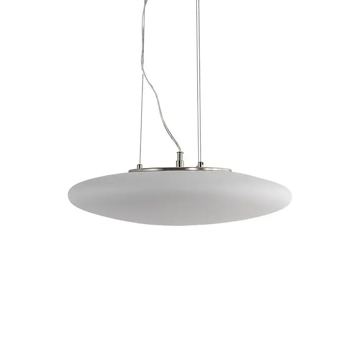 Lindby Pendelleuchte Gunda - weiß / opal, opalweiß, chrom, nickel satiniert