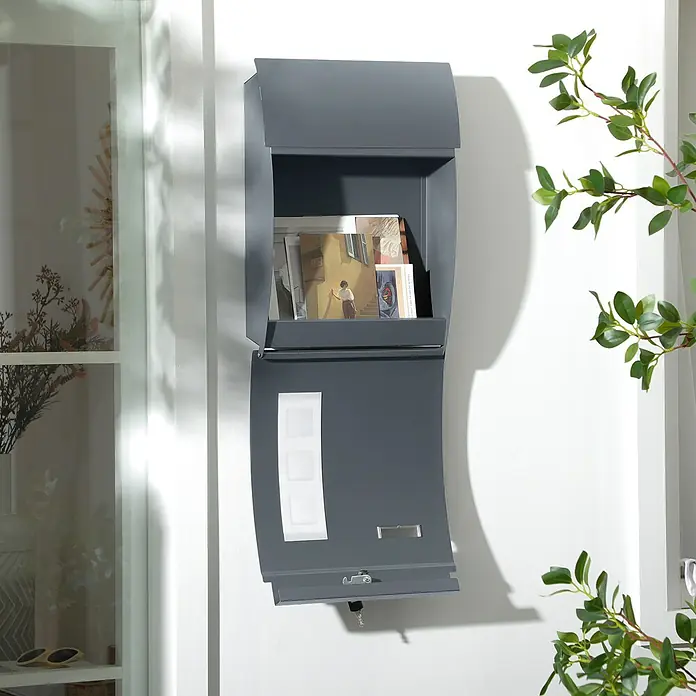 Homcom Wandbriefkasten 1-teilig - L x B x H: 32 x 10 x 45 cm