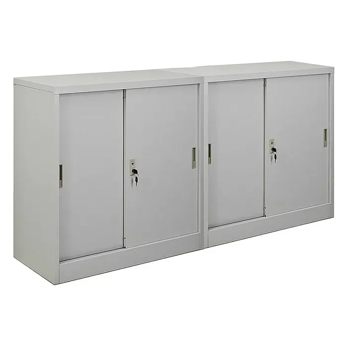 Proregal Aktenschrank Mega Deal 2x ELEPHANT mit abschließbaren Schiebetüren - Lichtgrau