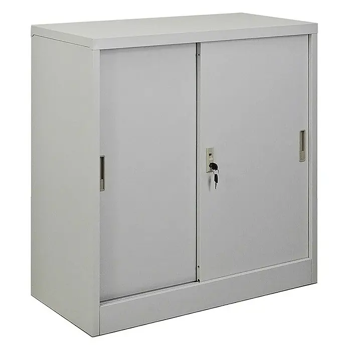 Proregal Aktenschrank Mega Deal 2x ELEPHANT mit abschließbaren Schiebetüren - Lichtgrau