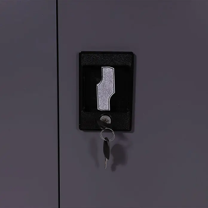Proregal Aktenschrank mit 2 Türen abschließbar Metall - B x T x H: 90 x 40 x 140 cm, Dunkelgrau