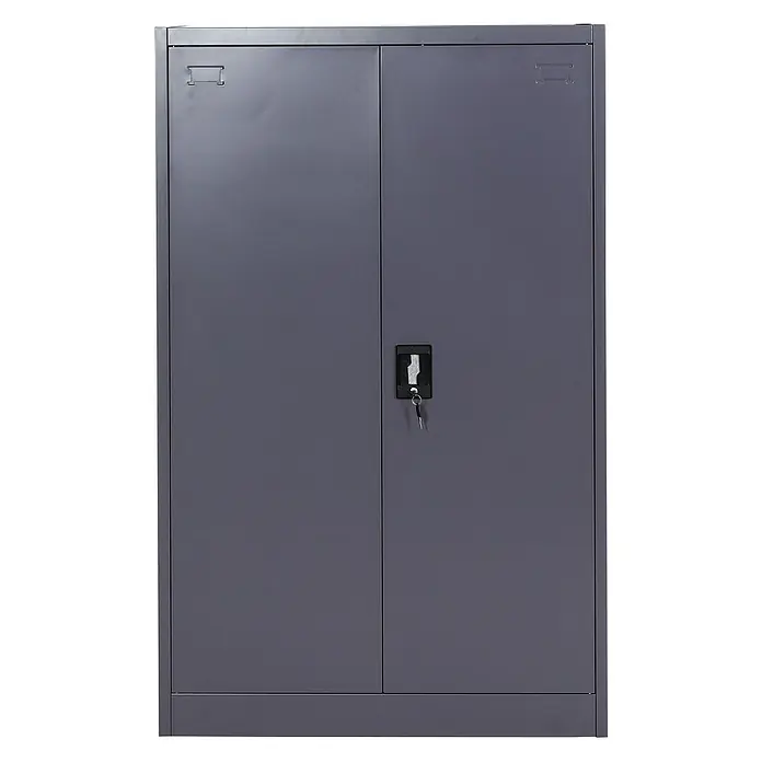 Proregal Aktenschrank mit 2 Türen abschließbar Metall - B x T x H: 90 x 40 x 140 cm, Dunkelgrau