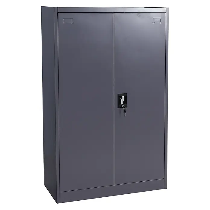 Proregal Aktenschrank mit 2 Türen abschließbar Metall - B x T x H: 90 x 40 x 140 cm, Dunkelgrau