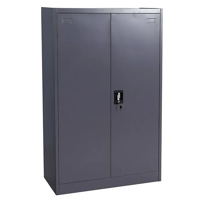 Proregal Aktenschrank mit 2 Türen abschließbar Metall - B x T x H: 90 x 40 x 140 cm, Dunkelgrau