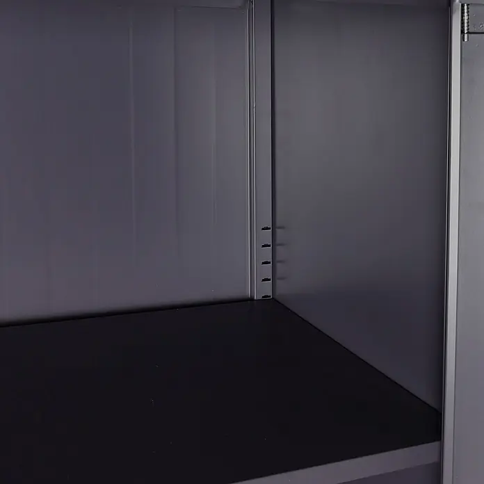 Proregal Aktenschrank mit 2 Türen abschließbar Metall - B x T x H: 90 x 40 x 140 cm, Dunkelgrau