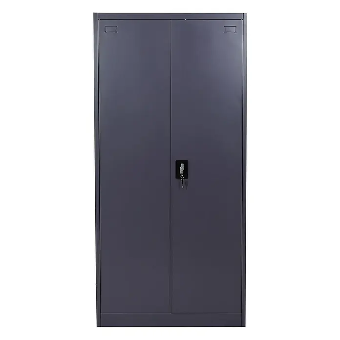 Proregal Aktenschrank mit 2 Türen abschließbar Metall - B x T x H: 90 x 40 x 185 cm, Dunkelgrau