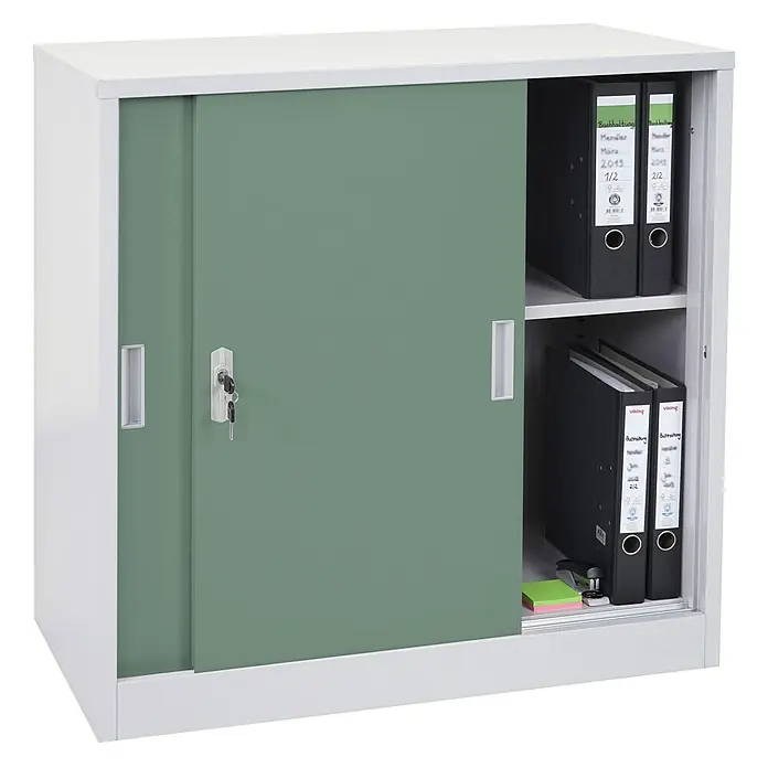 Proregal Aktenschrank klein und abschließbar - B x T x H: 90 x 45 x 90 cm, Grün