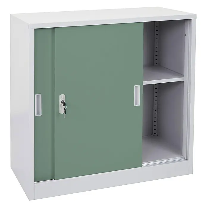 Proregal Aktenschrank klein und abschließbar - B x T x H: 90 x 45 x 90 cm, Grün