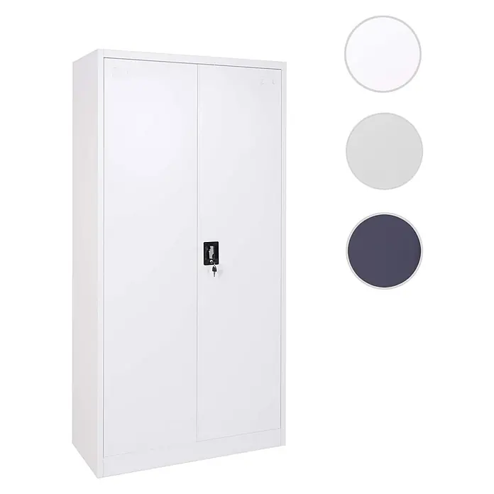 Proregal Aktenschrank mit 2 Türen abschließbar Metall - B x T x H: 90 x 40 x 185 cm, Dunkelgrau