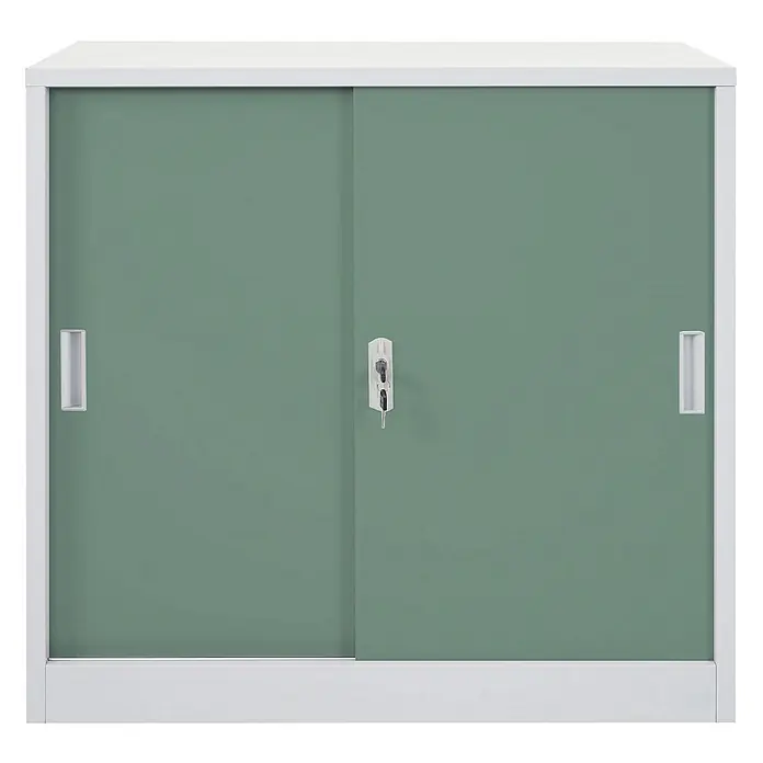 Proregal Aktenschrank klein und abschließbar - B x T x H: 90 x 45 x 90 cm, Grün