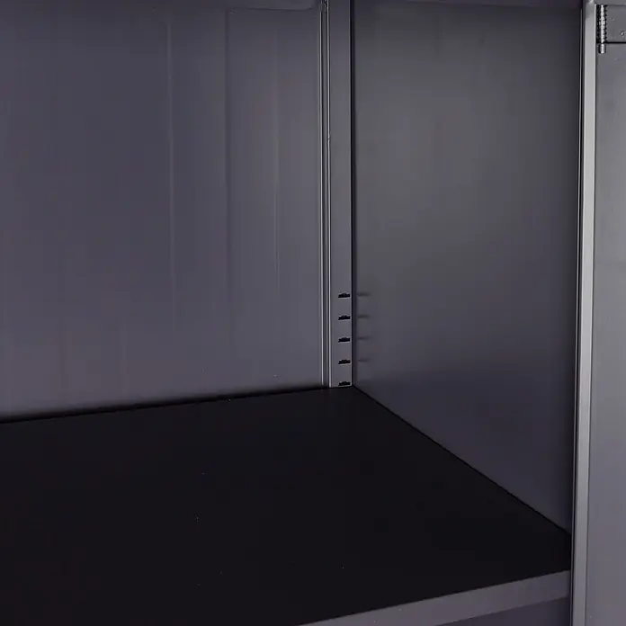 Proregal Aktenschrank mit 2 Türen abschließbar Metall - B x T x H: 90 x 40 x 185 cm, Dunkelgrau