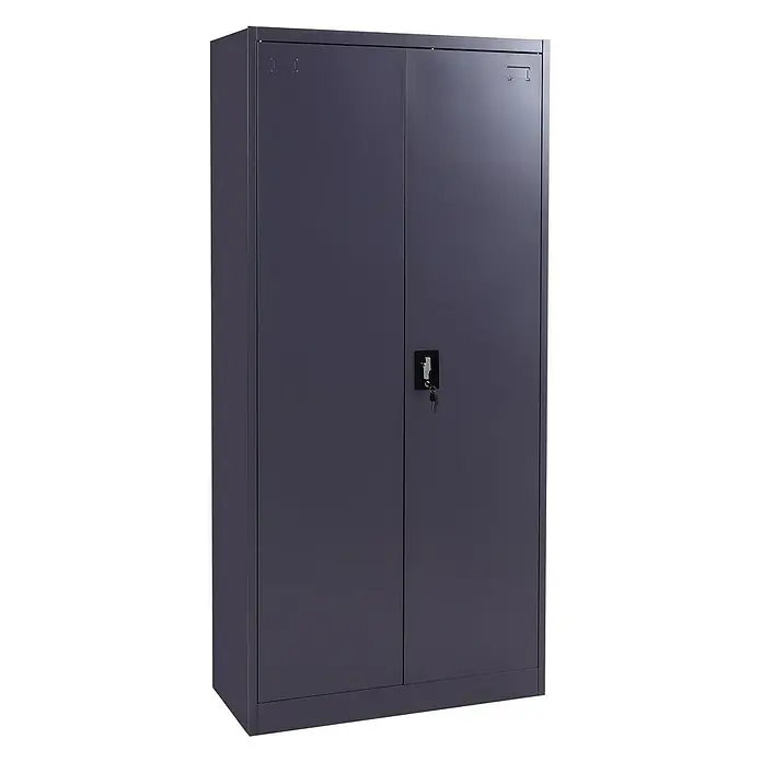 Proregal Aktenschrank mit 2 Türen abschließbar Metall - B x T x H: 90 x 40 x 185 cm, Dunkelgrau