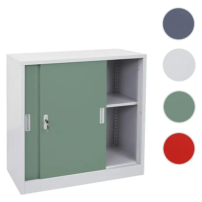 Proregal Aktenschrank klein und abschließbar - B x T x H: 90 x 45 x 90 cm, Grün