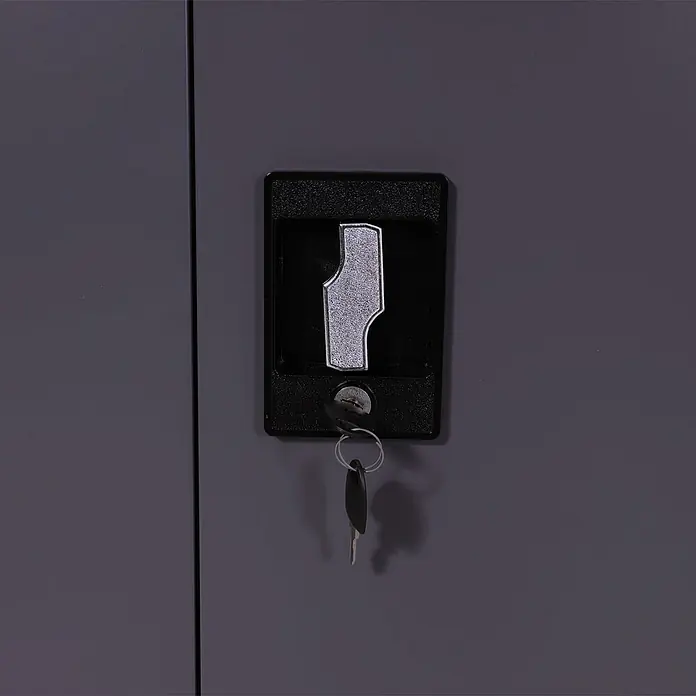 Proregal Aktenschrank mit 2 Türen abschließbar Metall - B x T x H: 90 x 40 x 185 cm, Dunkelgrau