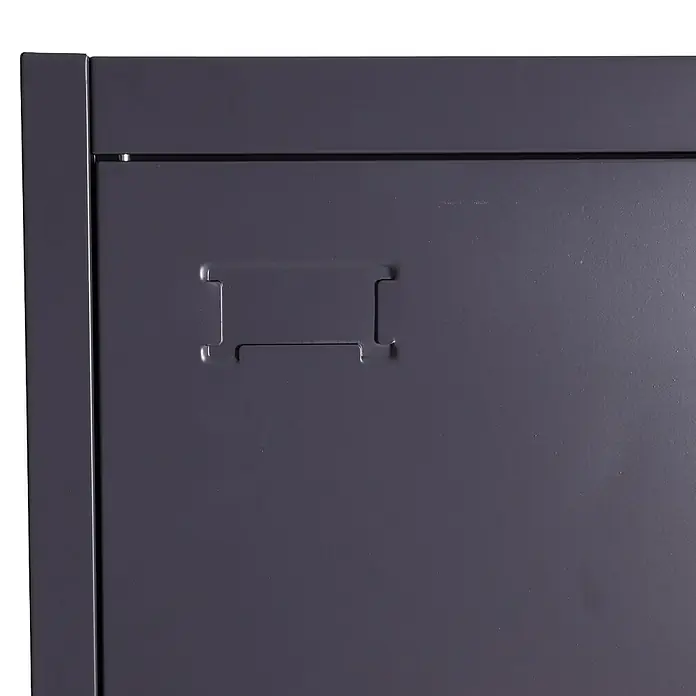 Proregal Aktenschrank mit 2 Türen abschließbar Metall - B x T x H: 90 x 40 x 185 cm, Dunkelgrau