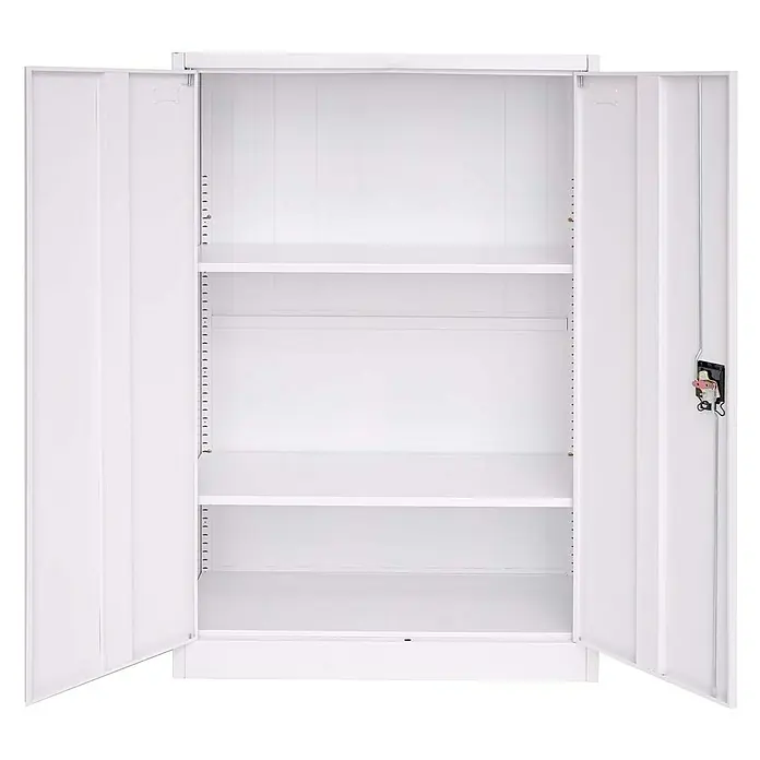 Proregal Aktenschrank mit 2 Türen abschließbar Metall - B x T x H: 90 x 40 x 140 cm, Weiß