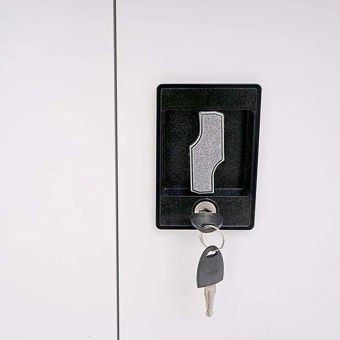 Proregal Aktenschrank mit 2 Türen abschließbar Metall - B x T x H: 90 x 40 x 140 cm, Weiß