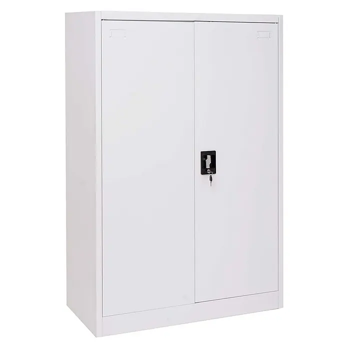 Proregal Aktenschrank mit 2 Türen abschließbar Metall - B x T x H: 90 x 40 x 140 cm, Weiß