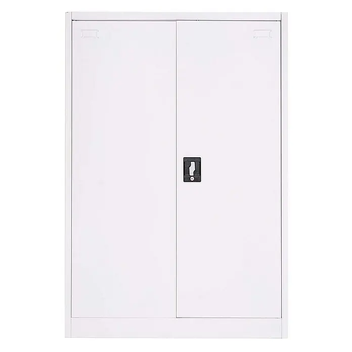 Proregal Aktenschrank mit 2 Türen abschließbar Metall - B x T x H: 90 x 40 x 140 cm, Weiß