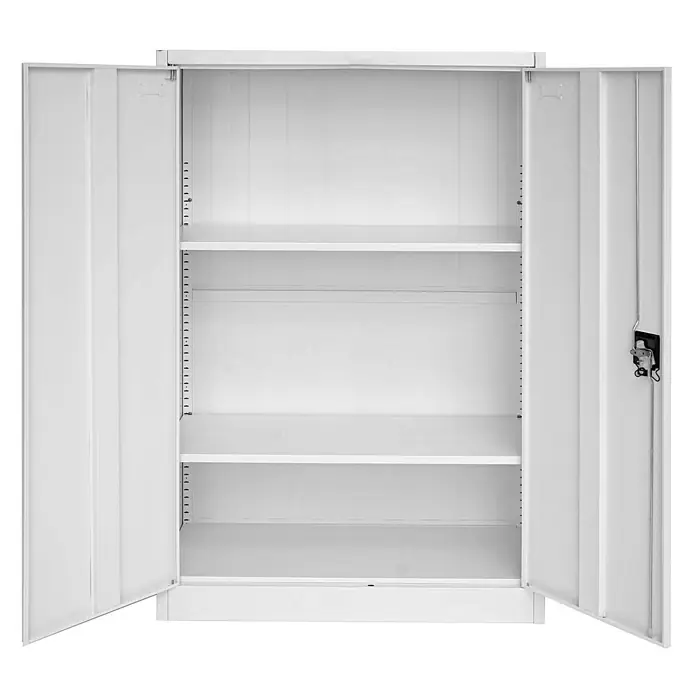 Proregal Aktenschrank mit 2 Türen abschließbar Metall - B x T x H: 90 x 40 x 140 cm, Grau