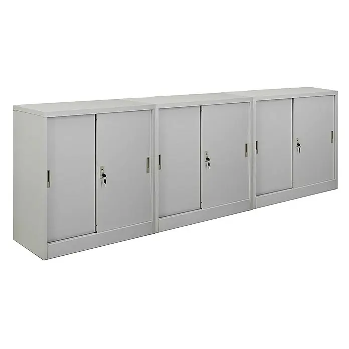 Proregal Aktenschrank Mega Deal 3x ELEPHANT mit abschließbaren Schiebetüren - Lichtgrau
