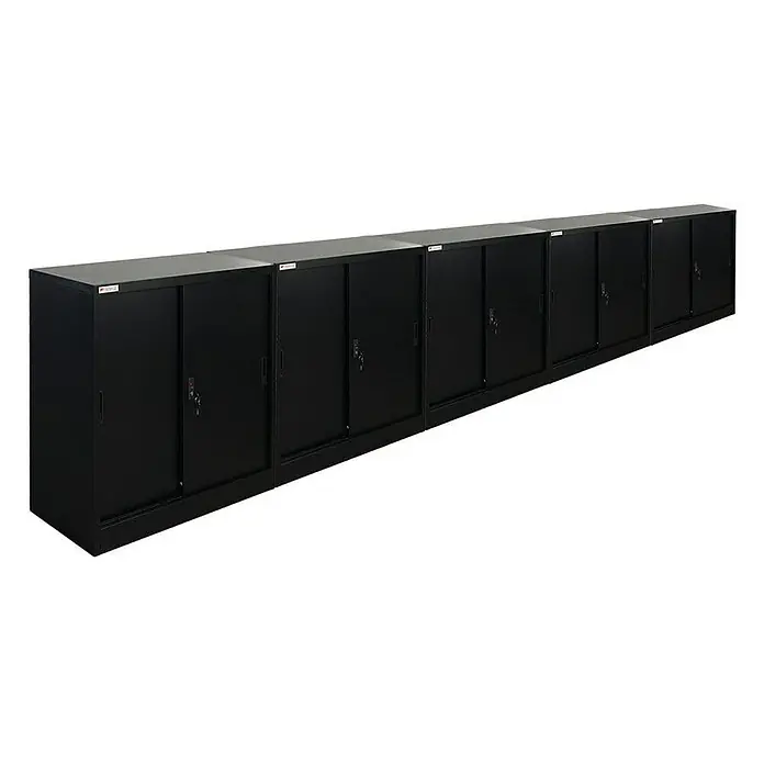 Proregal Aktenschrank Mega Deal 5x ELEPHANT mit abschließbaren Schiebetüren - Schwarz