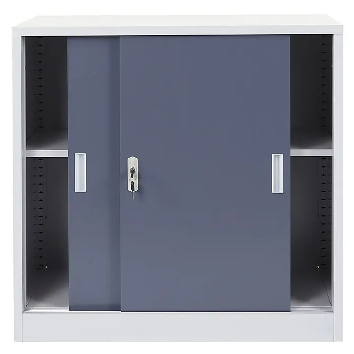 Proregal Aktenschrank klein und abschließbar - B x T x H: 90 x 45 x 90 cm, Anthrazit