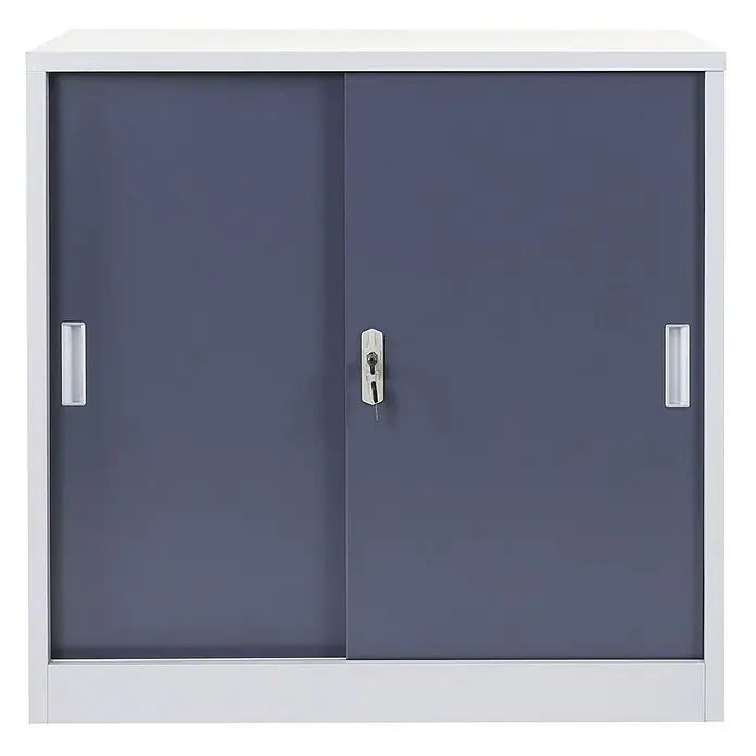 Proregal Aktenschrank klein und abschließbar - B x T x H: 90 x 45 x 90 cm, Anthrazit