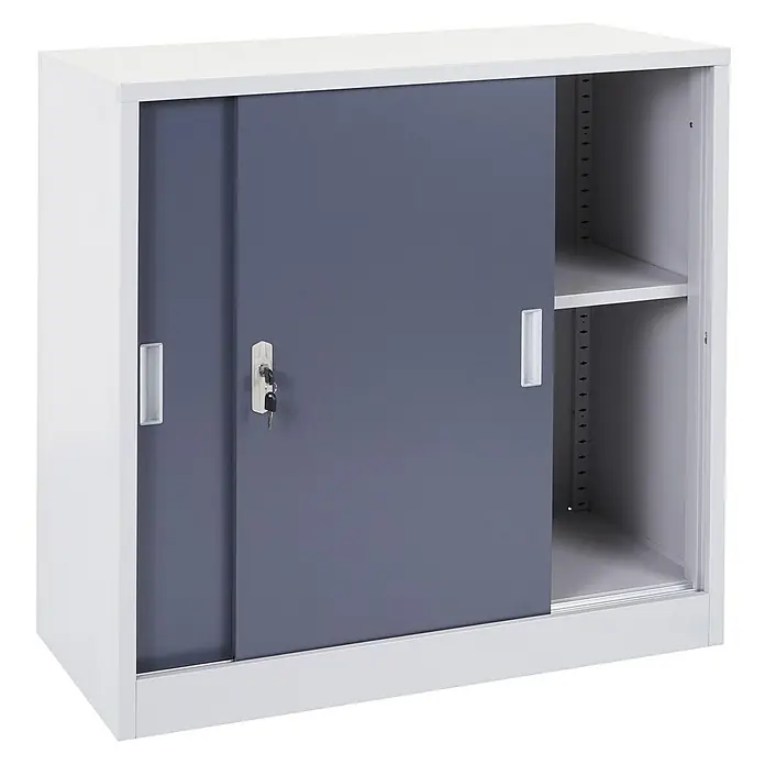 Proregal Aktenschrank klein und abschließbar - B x T x H: 90 x 45 x 90 cm, Anthrazit