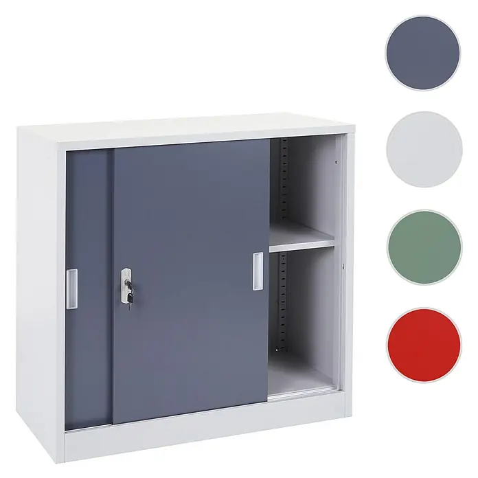 Proregal Aktenschrank klein und abschließbar - B x T x H: 90 x 45 x 90 cm, Anthrazit
