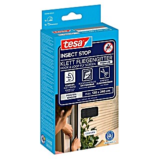 Tesa Insect Stop Inzethor Premium (b x h: 120 x 240 cm, Antraciet, Montage hor: Met klittenband vastmaken)