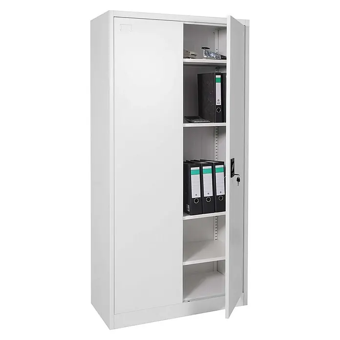 Proregal Aktenschrank mit 2 Türen abschließbar Metall - B x T x H: 90 x 40 x 185 cm, Grau