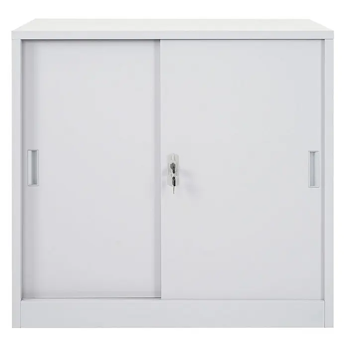 Proregal Aktenschrank klein und abschließbar - B x T x H: 90 x 45 x 90 cm, Grau